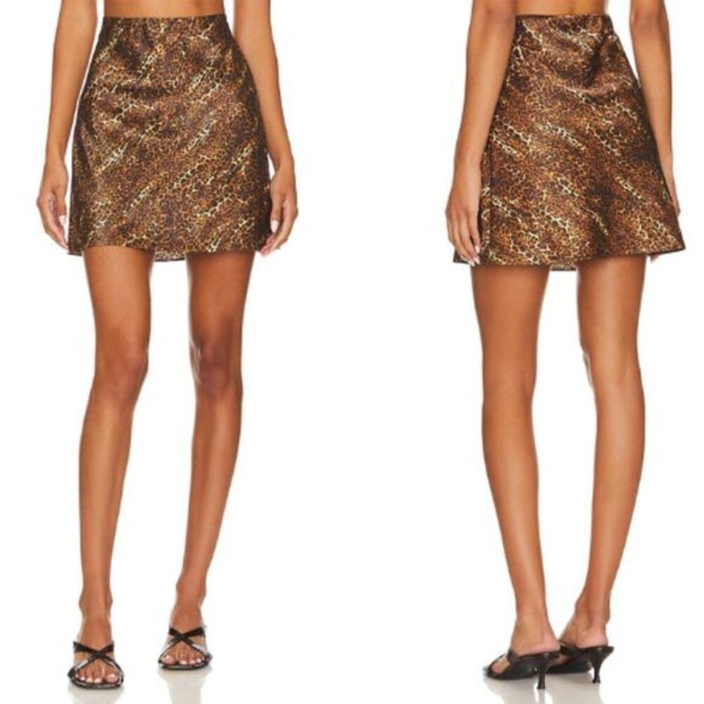 NWT Cami NYC Silk Elastic Waist Aviva Animal Print Mini Skirt  Size: Small